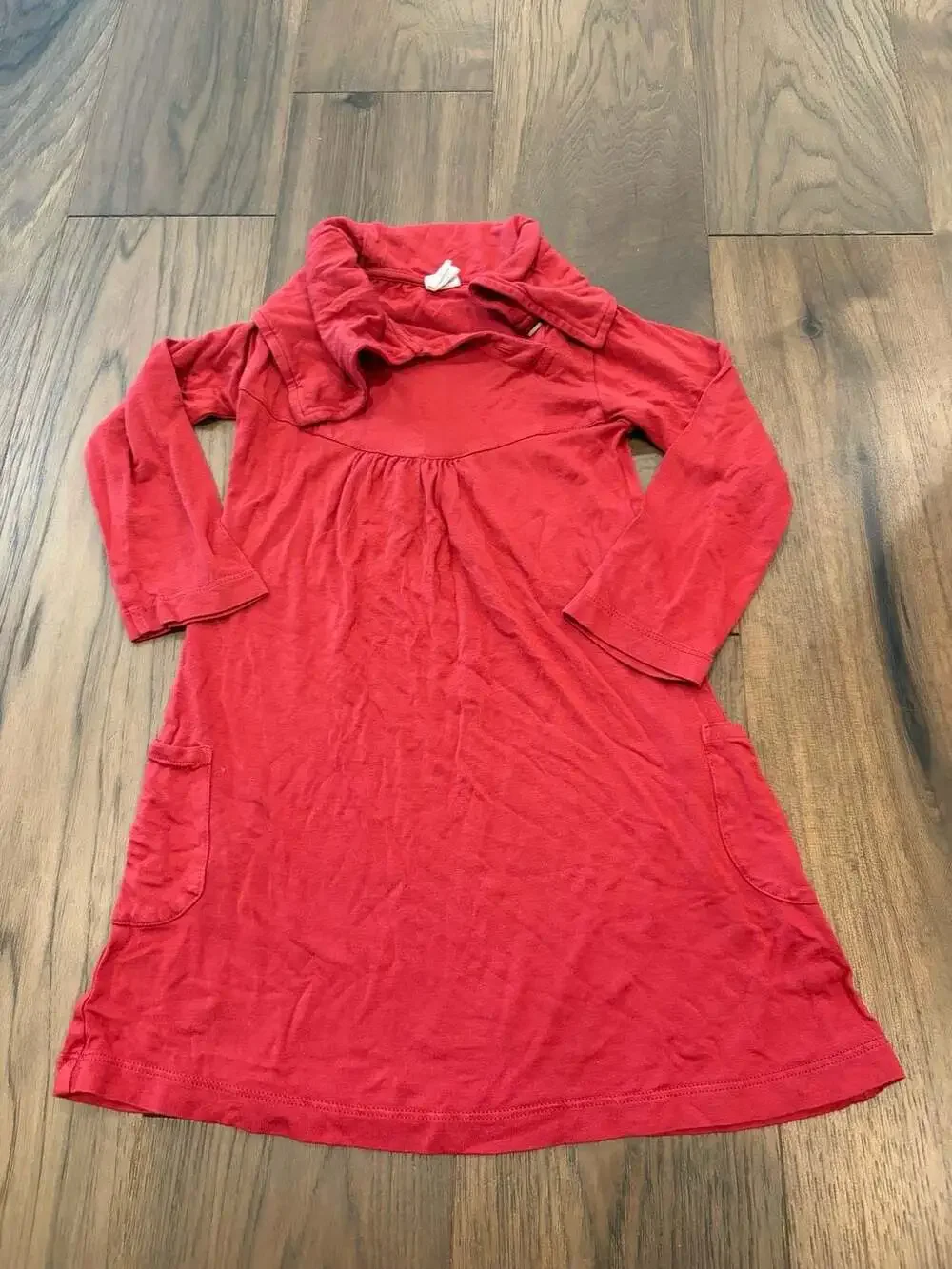 Kate Quinn Red Bamboo Viscose Long Sleeve Dress 4T